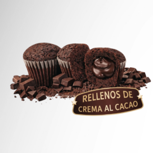 MINI MUFFINS CON CHISPITAS RELLENOS DE CREMA AL CACAO