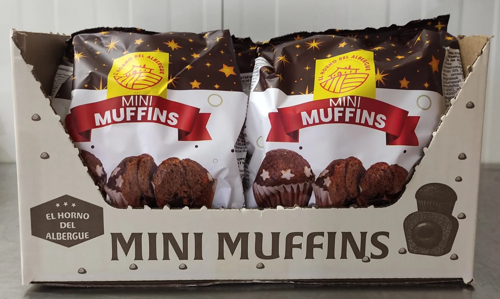 Mini Muffins Estrella Rellena De Crema Al Cacao | EL-HORNO-DEL-ALBERGUE-SLU